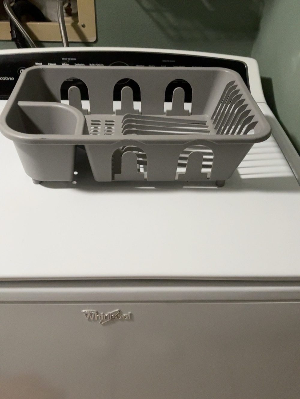 Compact Gray Dish Drying Rack Utensil Holder Dorm Apartment Kitchen